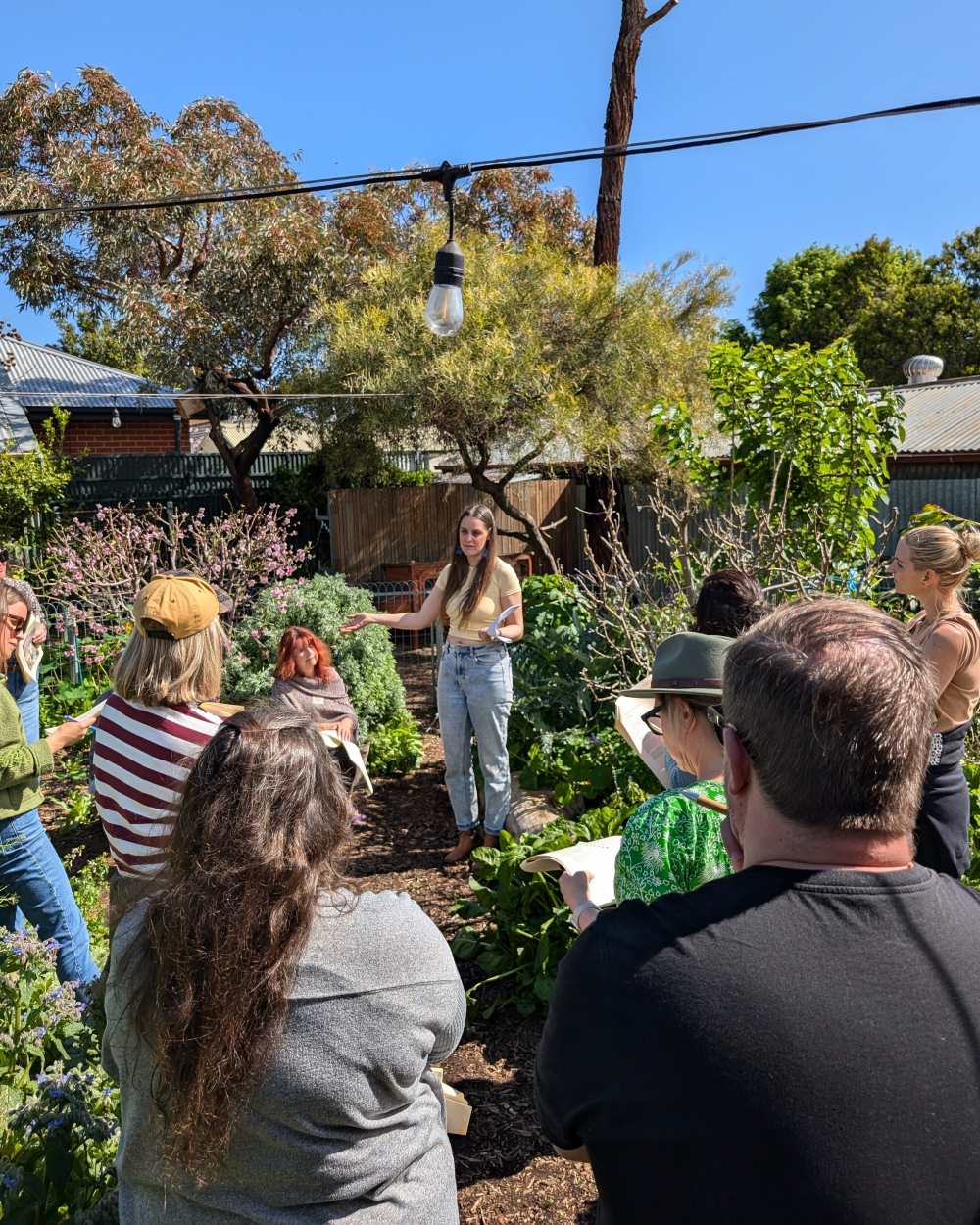 Koren presenting during an urban permaculture workshop