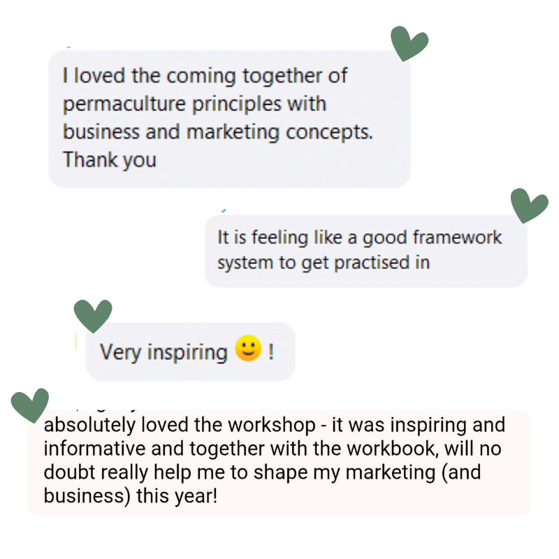 Screenshots of testimonials from happy past participants