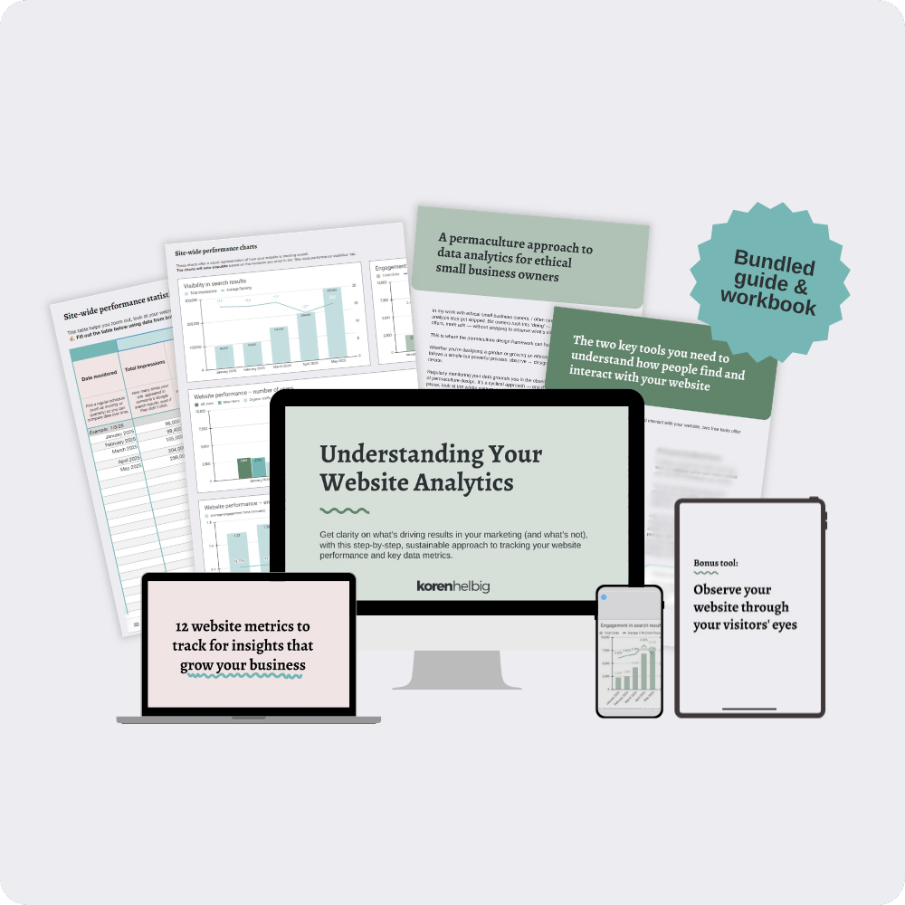 A collection of pages from inside the Understanding Your Website Analytics guide.