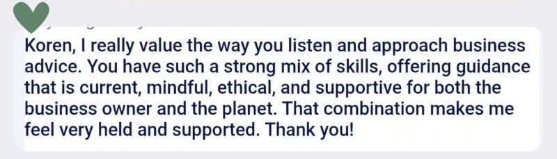 Screengrab of a feedback form from a happy digital marketing coaching client
