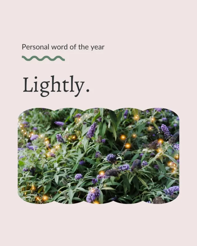 This is my annual New Year practice — I pick a single word to serve as a guiding principle or theme for the year ahead.

It's kind of like lo-fi Holistic Decision Making.

Rather than setting specific resolutions or goals, you choose how you want to feel overall. And then you weigh your choices against that word throughout the year, testing to see if you're moving towards the life you truly want.

It feels more gentle and achievable than a big goal list.

So, why 'lightly' for me?

The past couple of years have felt rather heavy on multiple fronts. I'd love to approach life more lightly. 

Kinda embody all these things from the Merriam-Webster dictionary definition: "With little weight or force: gently; with little difficulty: easily, gaily, cheerfully; in an agile manner: nimbly, swiftly."

Plus, 'lightly' can imply moderation. I'd like to drink alcohol more lightly, use social media more lightly, watch TV more lightly.

I suppose all this is a way of "practising the imperfect art of moving toward what matters to me", as Dr Megan Anna Neff, aka @neurodivergent_insights, wrote in her recent Neurodivergent Notes.

It's a simple tool for uncovering your values and then consciously creating a life that honours them. Which might be something you're keen on, too?

Or perhaps you have some other grand way to gently set your year up for momentum in a positive direction? I'd love to hear your tips and thoughts x

〰️

PS: This is a snippet from inside my free Urban Permaculture Newsletter, which went out to subscribers on Monday. I send emails roughly every two months about ways to live and work more sustainably in the city. Hop aboard, if you're keen. 👌

〰️

📸 @brihammond